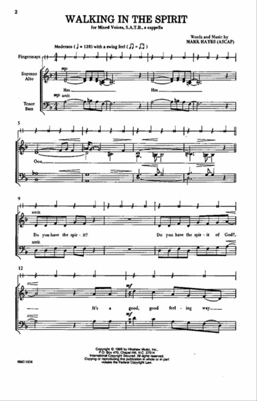 Walking in the Spirit Walking in the Spirit 4-Part scores gallery preview page 2