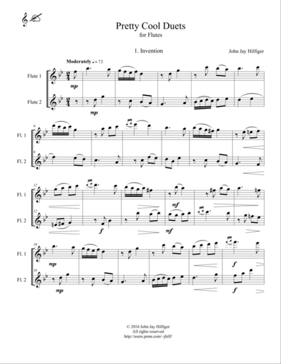 Pretty Cool Duets for Flutes Flute Duet scores gallery preview page 2