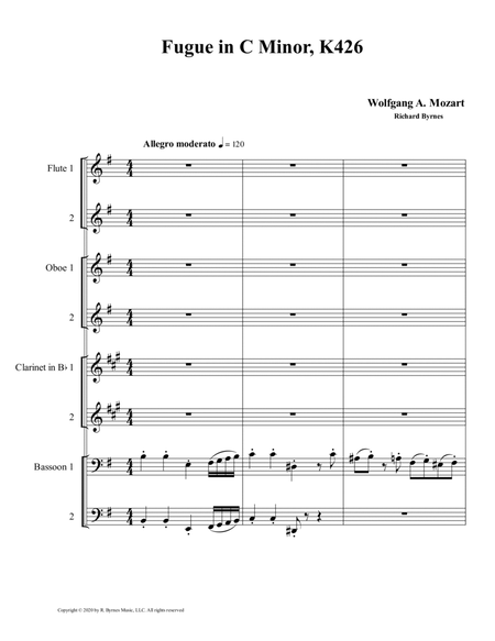Fugue K426 by Wolfgang A. Mozart (Woodwind Octet) image number null
