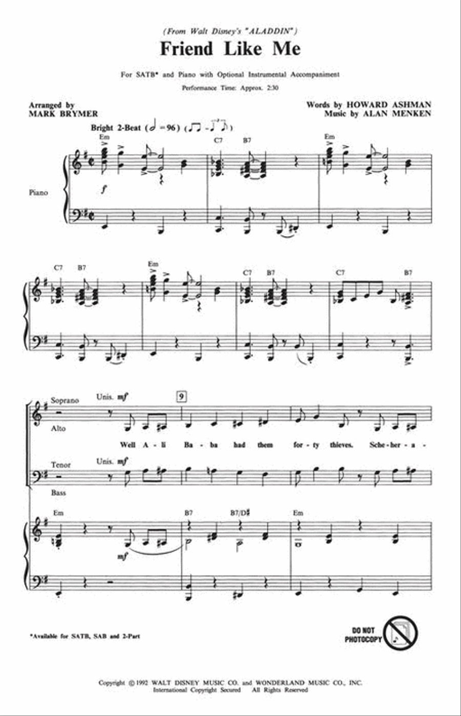 Friend Like Me 4-Part scores gallery preview page 3