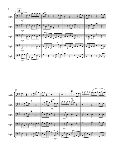 For Unto Us a Child is Born (from "Messiah") (G) (Euphonium Quintet - Bass Clef)