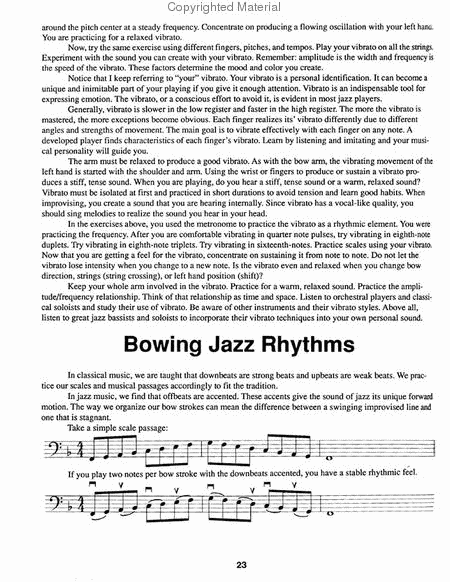 Jazz Bowing Techniques For The Improvising Bassist