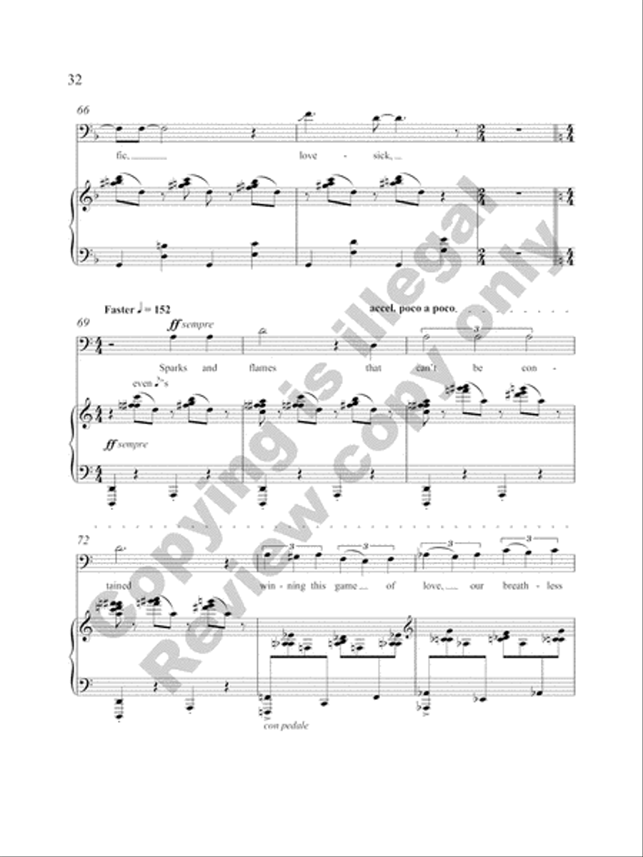 Five Love Songs for High Baritone Voice and Piano High Voice scores gallery preview page 37