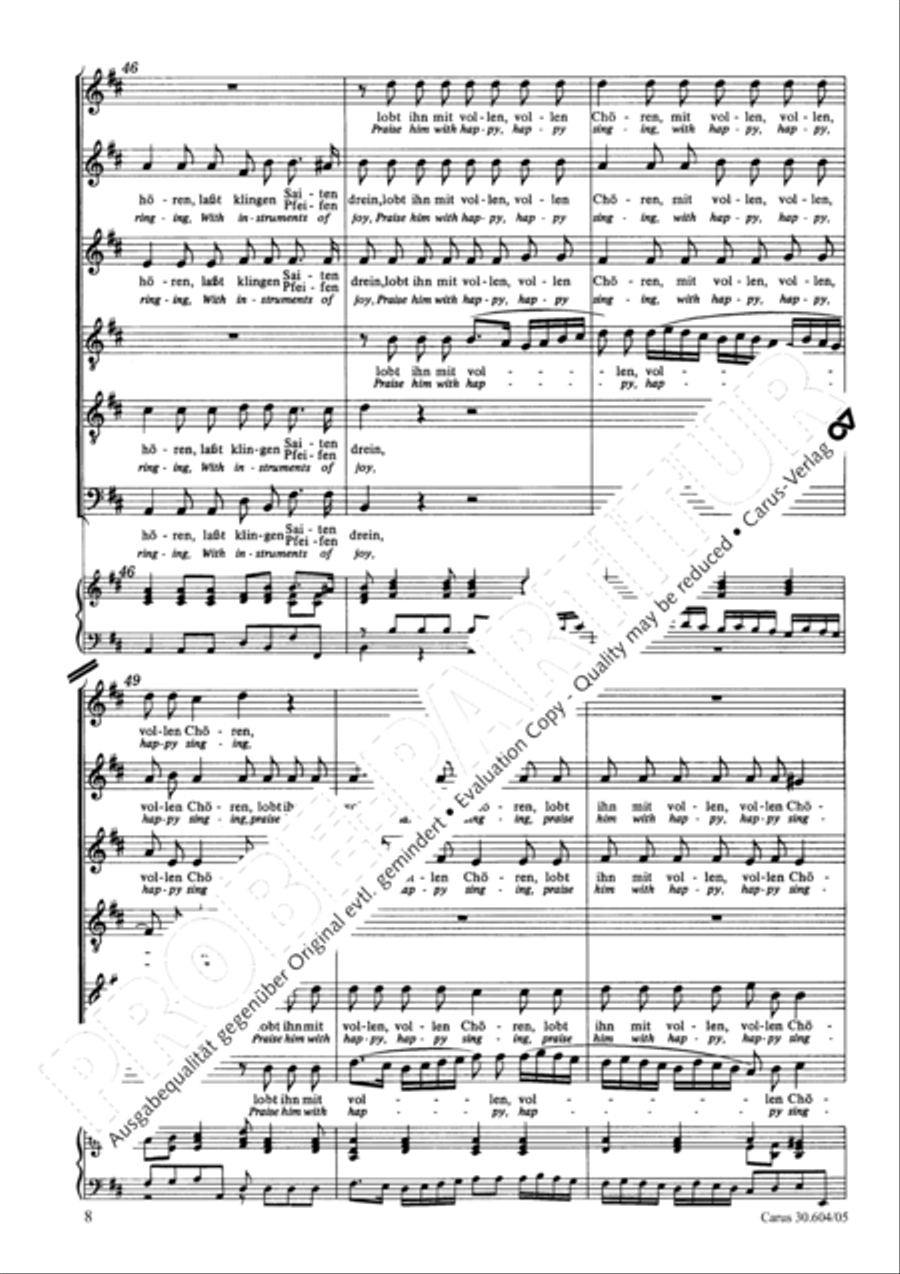 O joyful time, we greet you (Sei, lieber Tag, willkommen) Choir scores gallery preview page 9