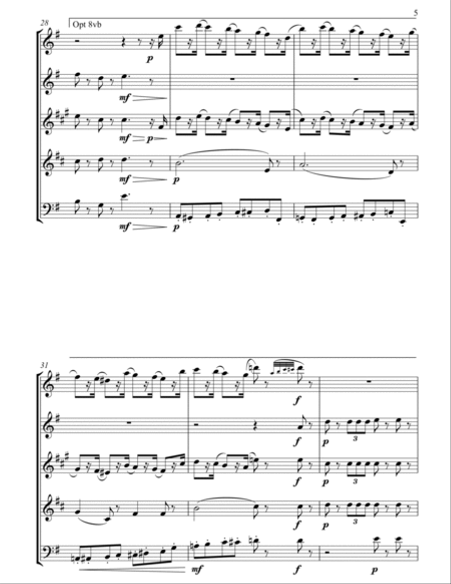 En Pointe with Tchaikovsky: : Wind Quintet Woodwind Quintet scores gallery preview page 6