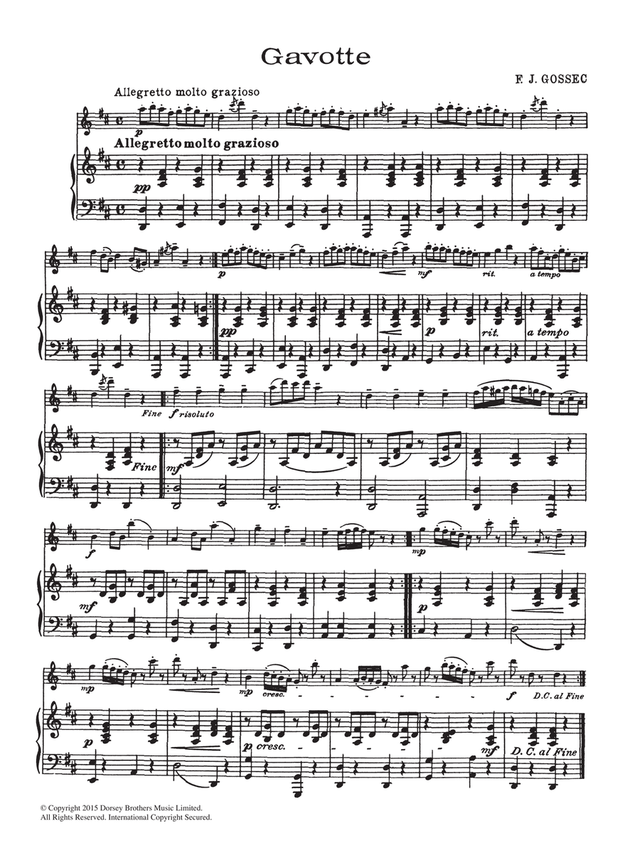 Gavotte Flute Solo scores gallery preview page 1