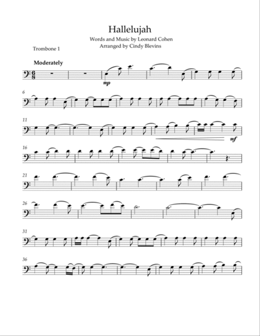 Hallelujah Hallelujah Trombone Solo scores gallery preview page 6