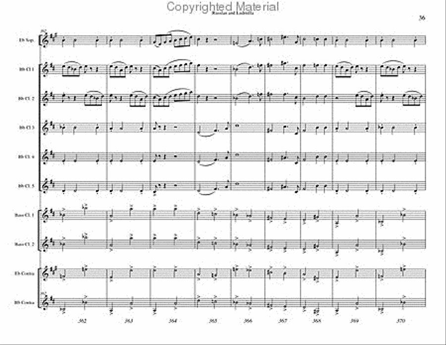 Russlan and Ludmilla Overture Clarinet Choir scores gallery preview page 37