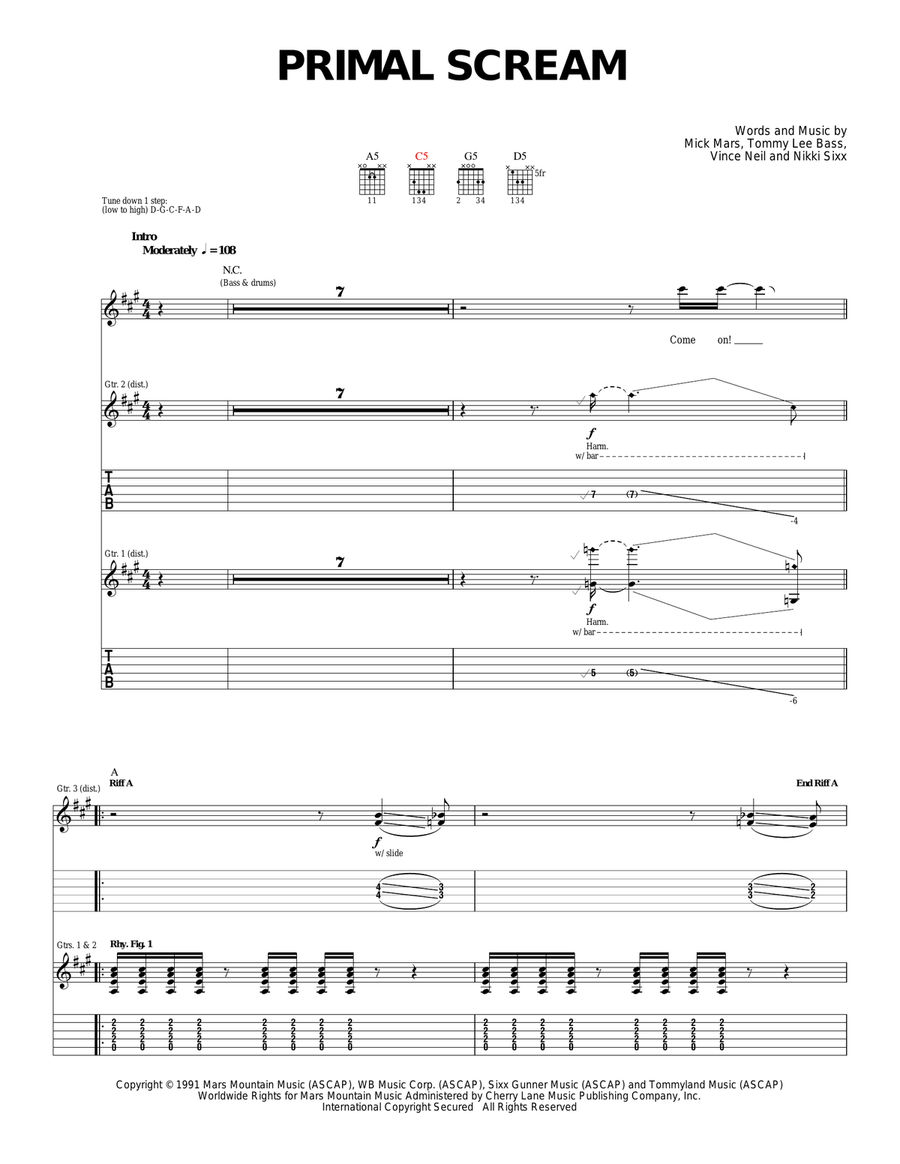 Primal Scream Acoustic Guitar scores gallery preview page 1