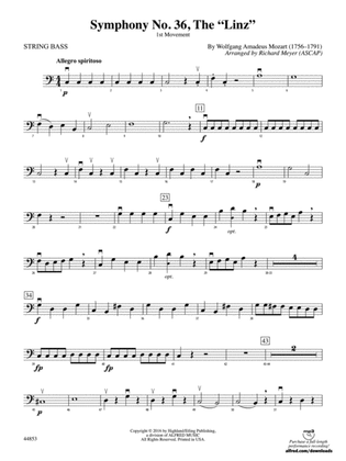 Symphony No. 36, The "Linz": String Bass