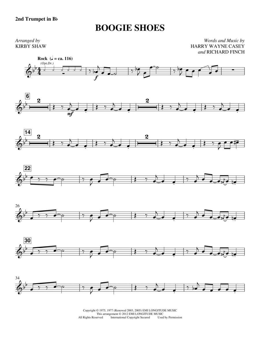 Boogie Shoes - Trumpet 2 Boogie Shoes - Trumpet 2 Choir scores gallery preview page 1