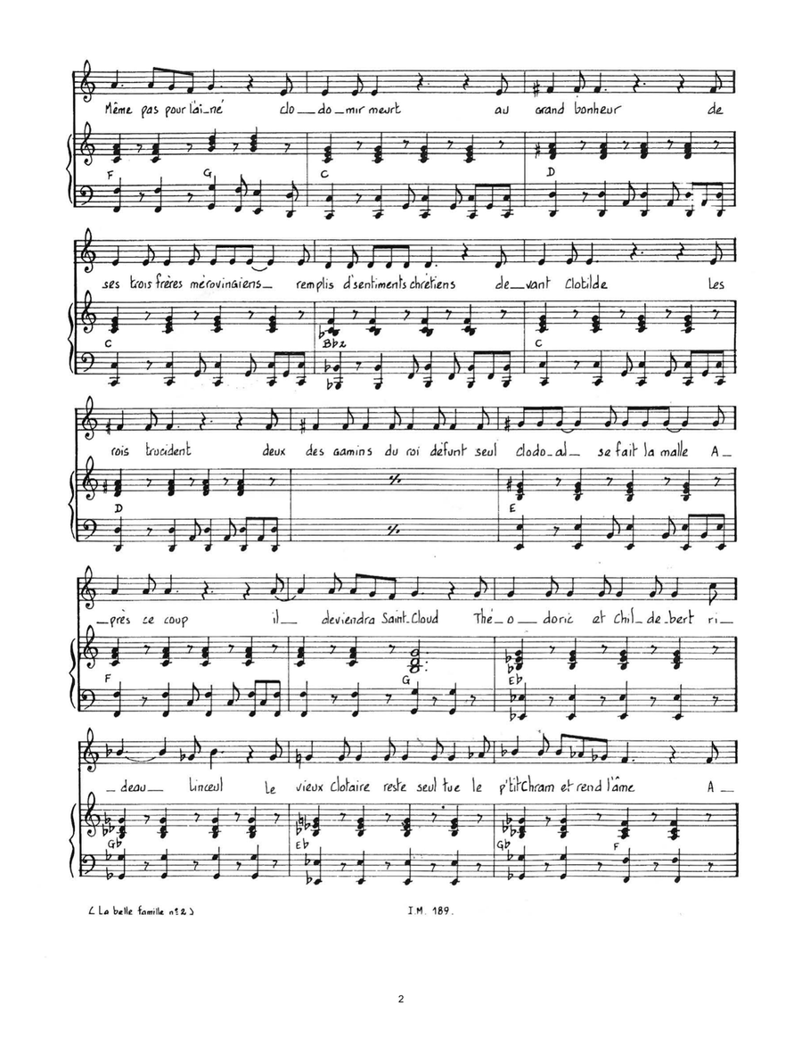 La Belle Famille Piano, Vocal scores gallery preview page 2