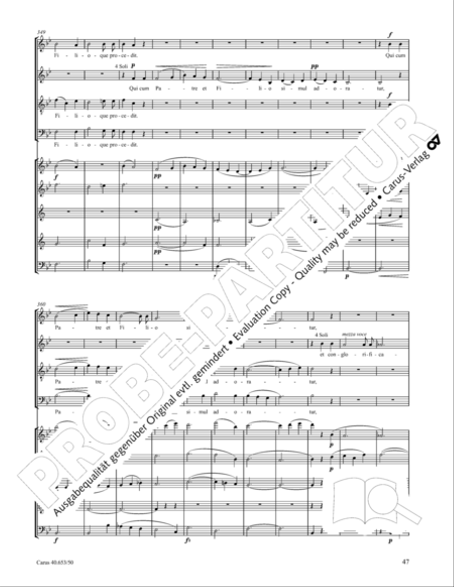 Mass in D Major (Missa in D) 4-Part scores gallery preview page 48