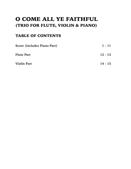 O Come All Ye Faithful (Trio for Flute, Violin and Piano) image number null