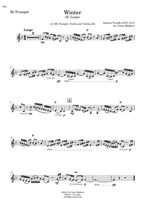 Book cover for Winter by Vivaldi - Bb Trumpet, Violin and Cello - II. Largo (Individual Parts)