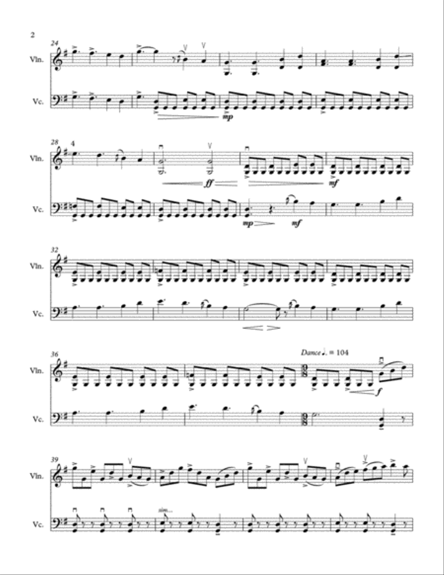 Nettleton - Come, Thou Fount of Every Blessing String Duet scores gallery preview page 2