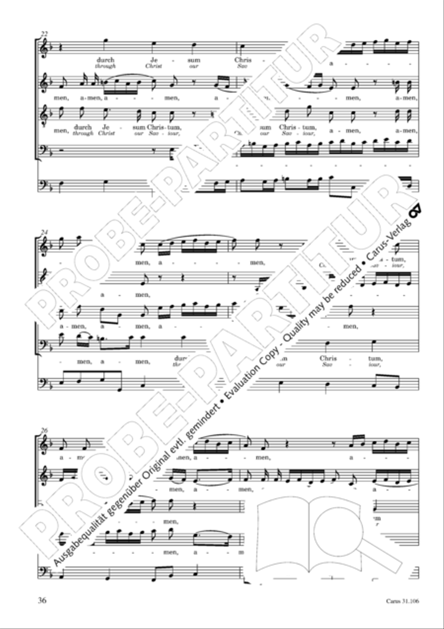God's own time is the time appointed (Gottes Zeit ist die allerbeste Zeit) 4-Part scores gallery preview page 37