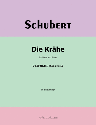 Book cover for Die Krähe, by Schubert, in a flat minor