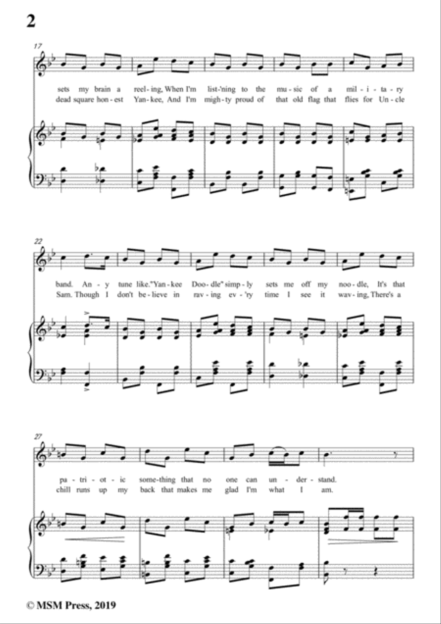 George M. Cohan-You're A Grand Old Rag,in B flat Major,for Voice&Piano Voice scores gallery preview page 4