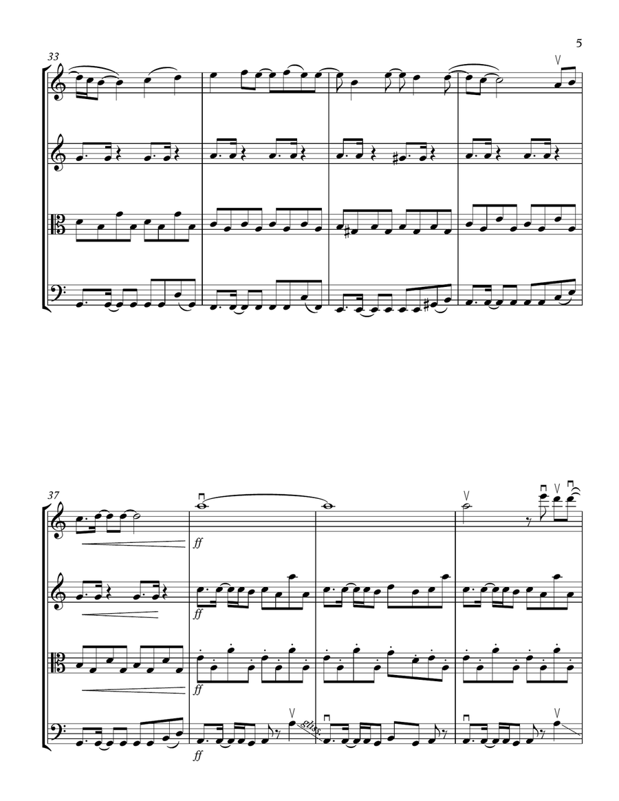 Tearin' Up My Heart String Quartet scores gallery preview page 5