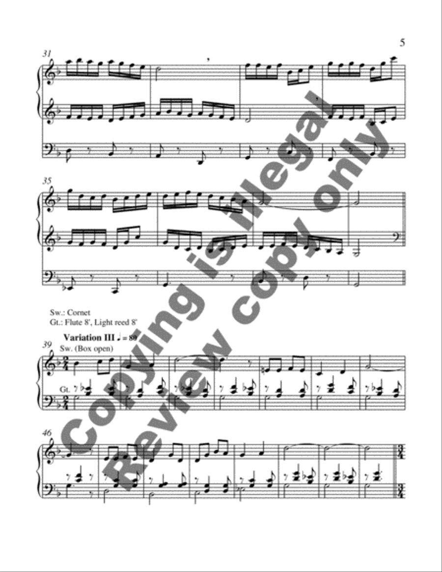 Variations on a Hungarian Folk Tune Organ scores gallery preview page 7