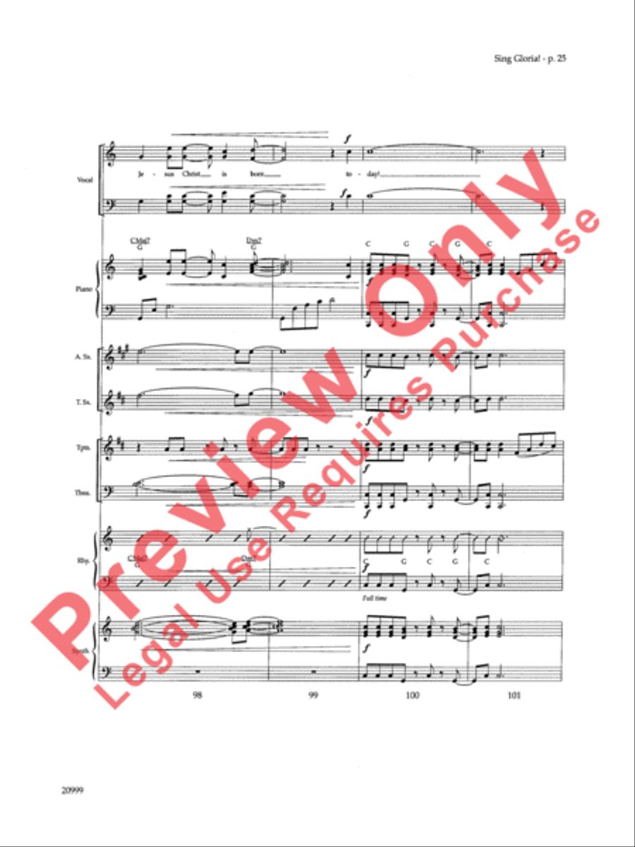 Sing Gloria! (A Song for Christmas) Choir scores gallery preview page 26