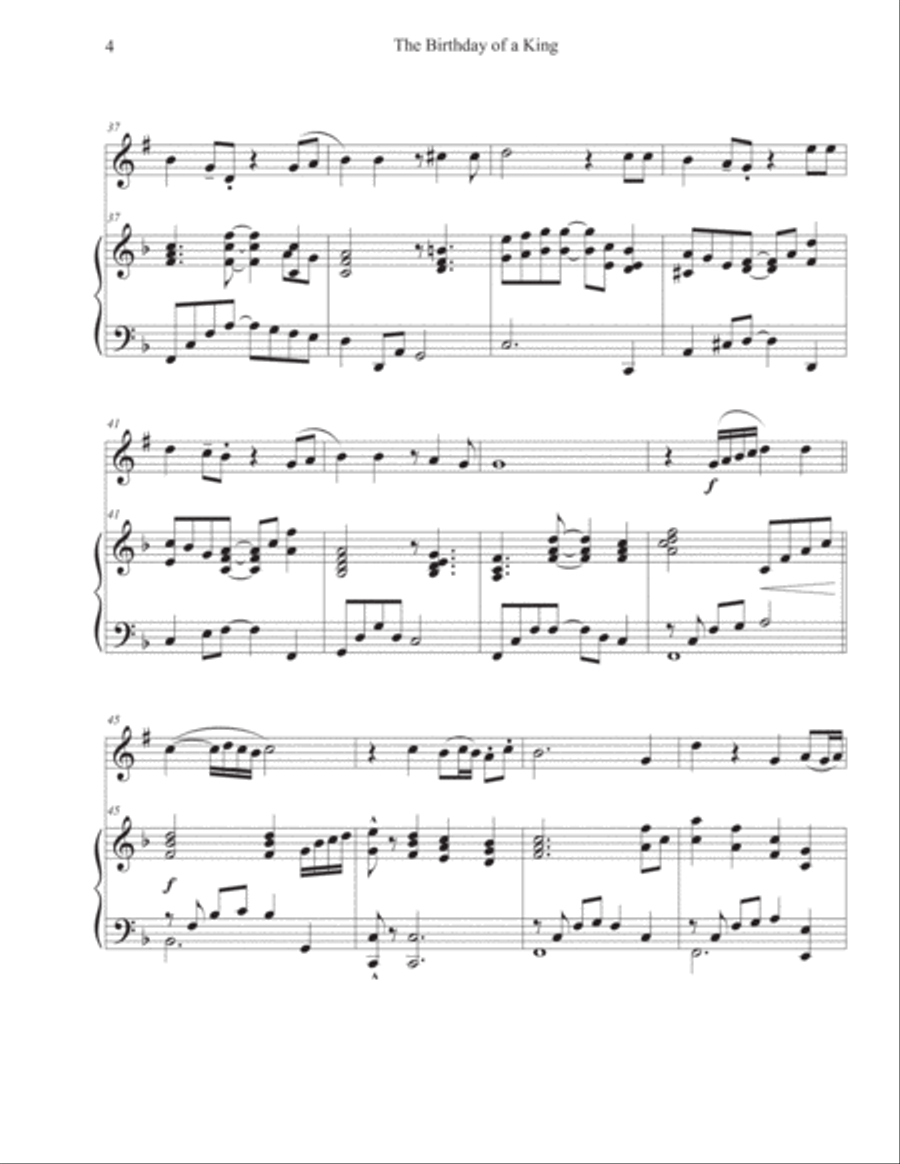 The Birthday of a King (Trumpet-Piano) The Birthday of a King (Trumpet-Piano) Trumpet Solo scores gallery preview page 4