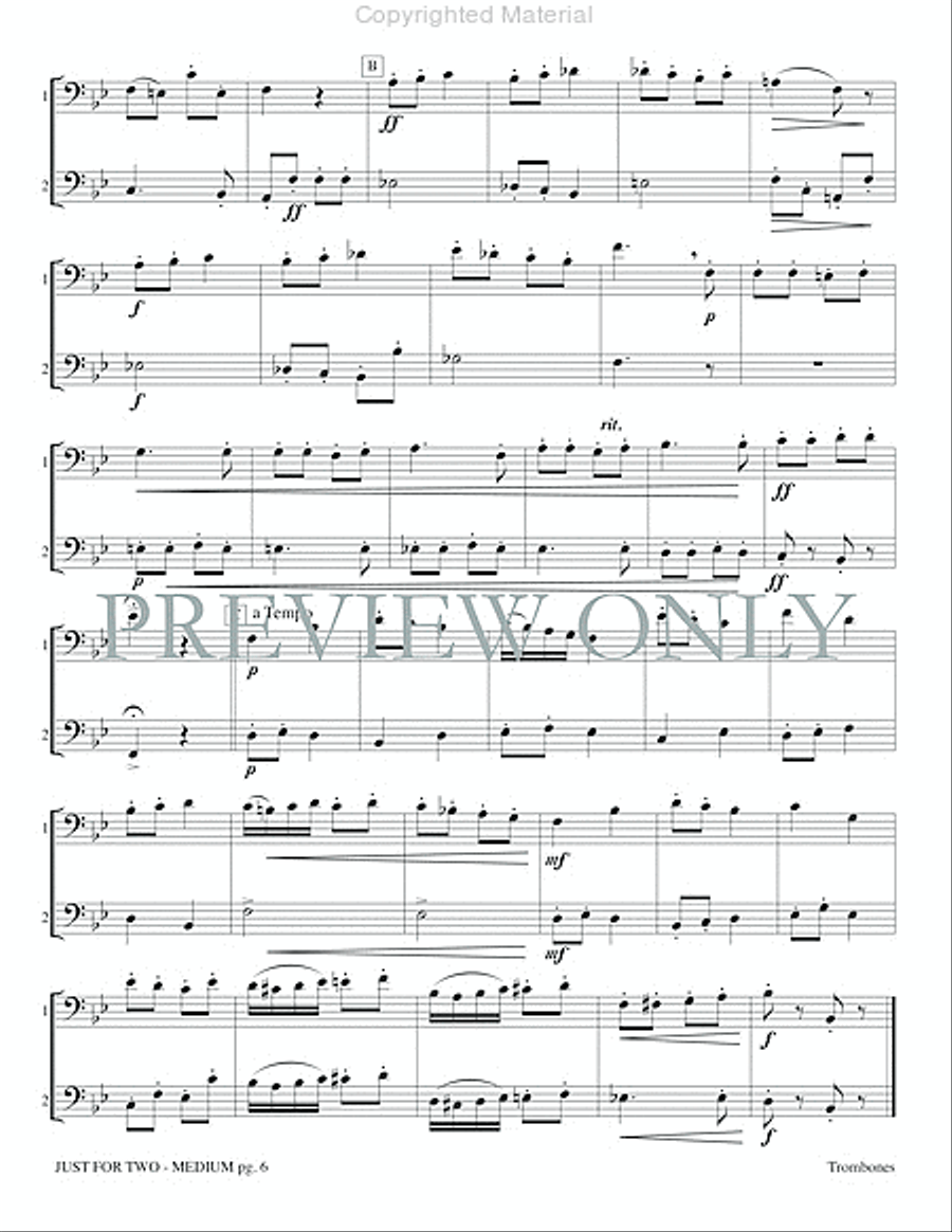 Just for Two Medium Just for Two Medium Trombone Duet scores gallery preview page 8