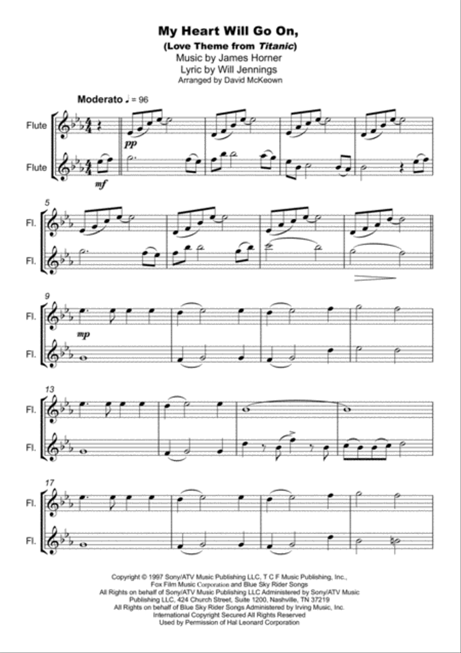 My Heart Will Go On (Love Theme from Titanic) Flute Duet scores gallery preview page 2