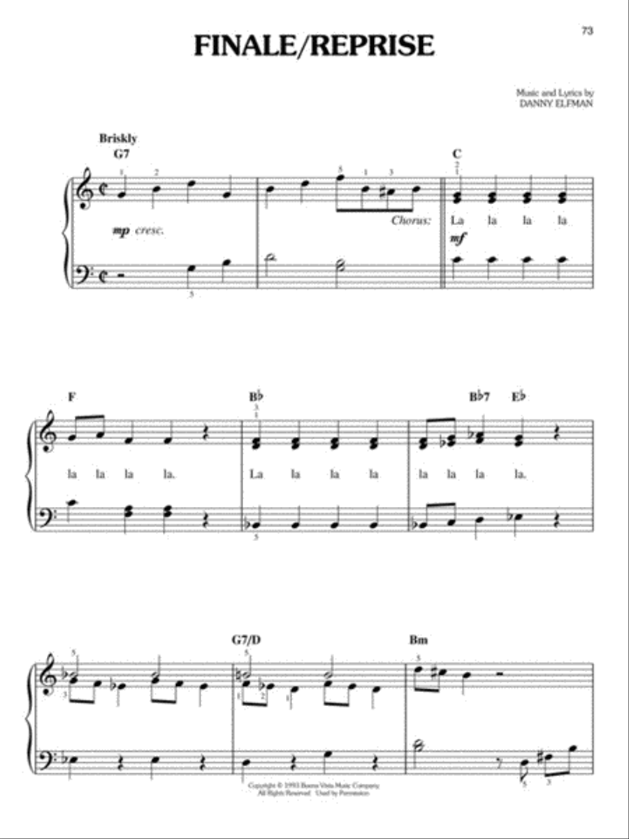 The Nightmare Before Christmas Easy Piano scores gallery preview page 6
