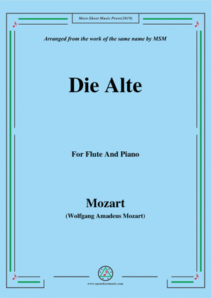 Book cover for Mozart-Die alte,for Flute and Piano