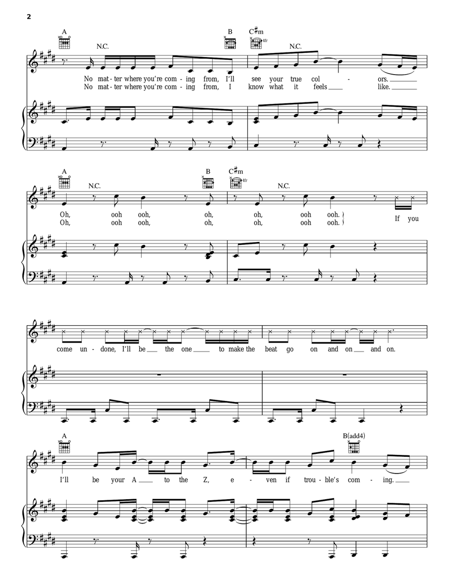I'm Your Girl (from Disney's Descendants) Piano, Vocal, Guitar scores gallery preview page 2