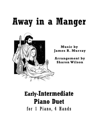 Book cover for Away in a Manger (Early-Intermediate Piano Duet: 1 Piano, 4 Hands)