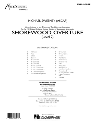 Book cover for Shorewood Overture (for Multi-level Combined Bands) - Full Score (Level 2)
