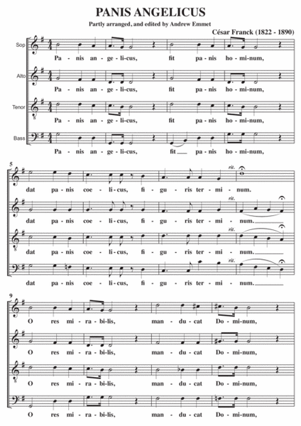 Panis Angelicus A Cappella SATB image number null