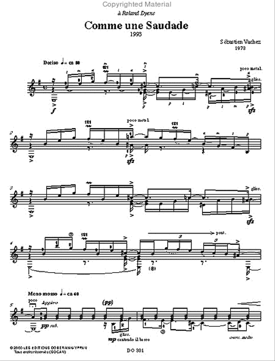 Comme une Saudade Classical Guitar scores gallery preview page 2