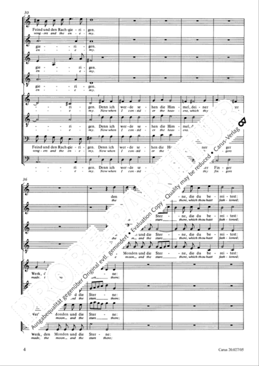 O Lord our Lord God (Herr, unser Herrscher) SSATB scores gallery preview page 5