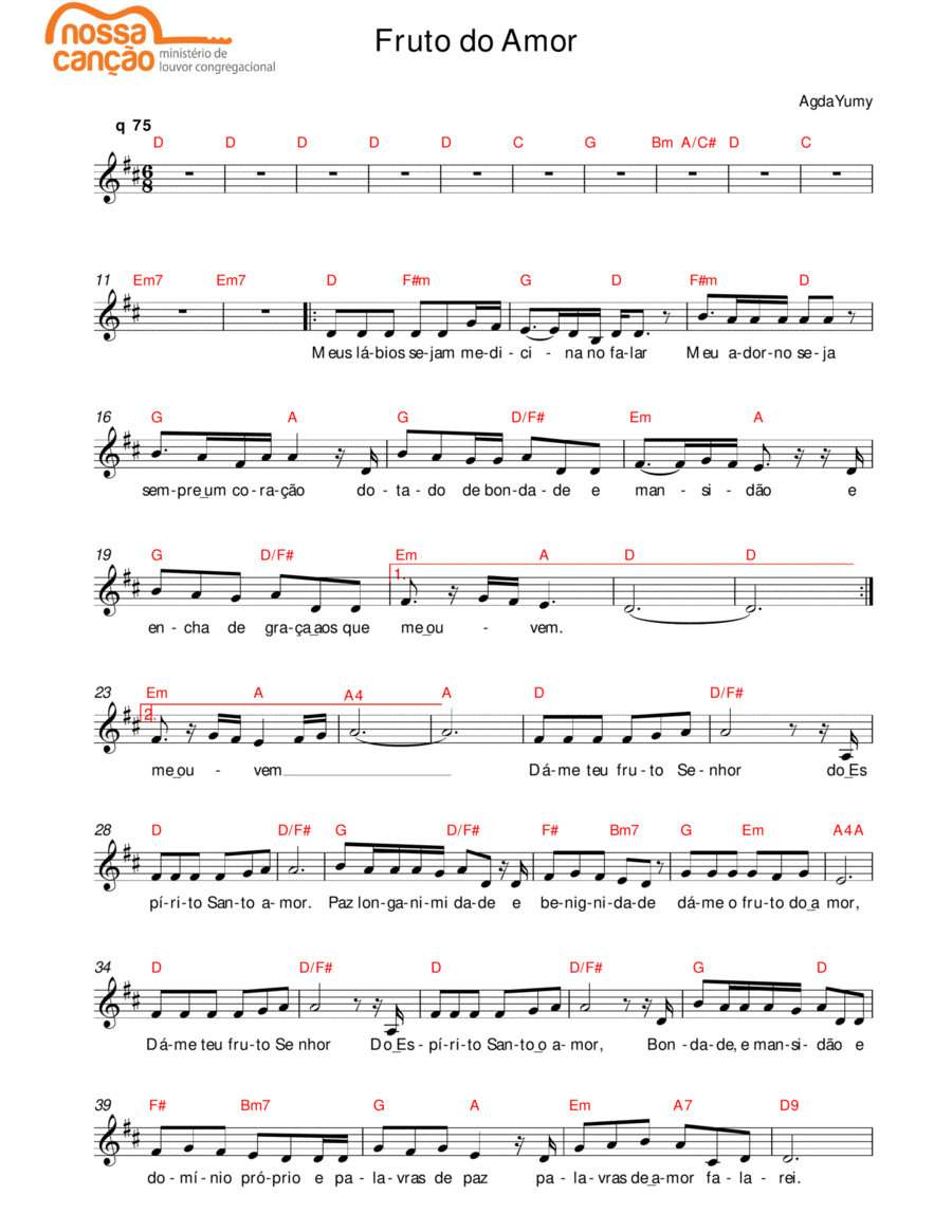 Fruto do Amor Fruto do Amor Piano scores gallery preview page 1