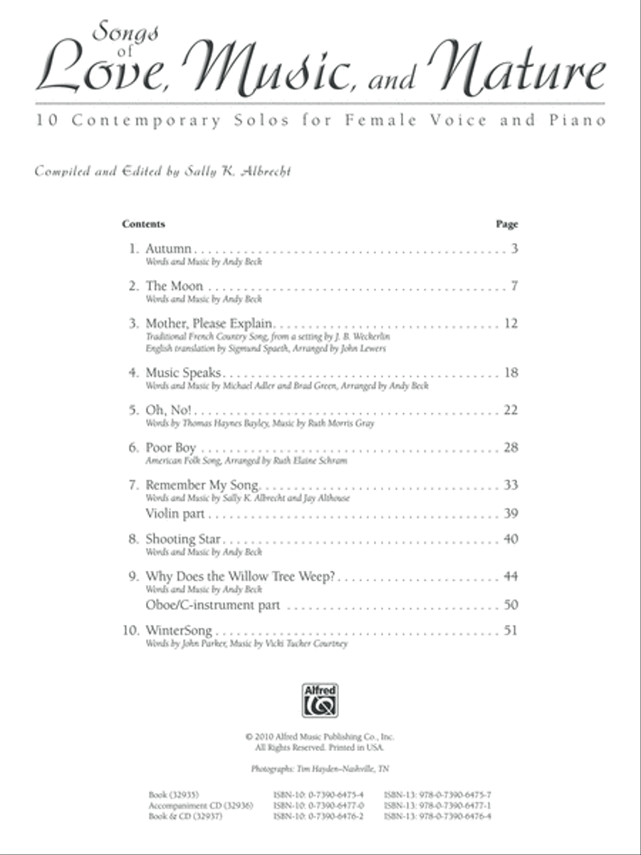 Songs of Love, Music, and Nature Voice scores gallery preview page 2