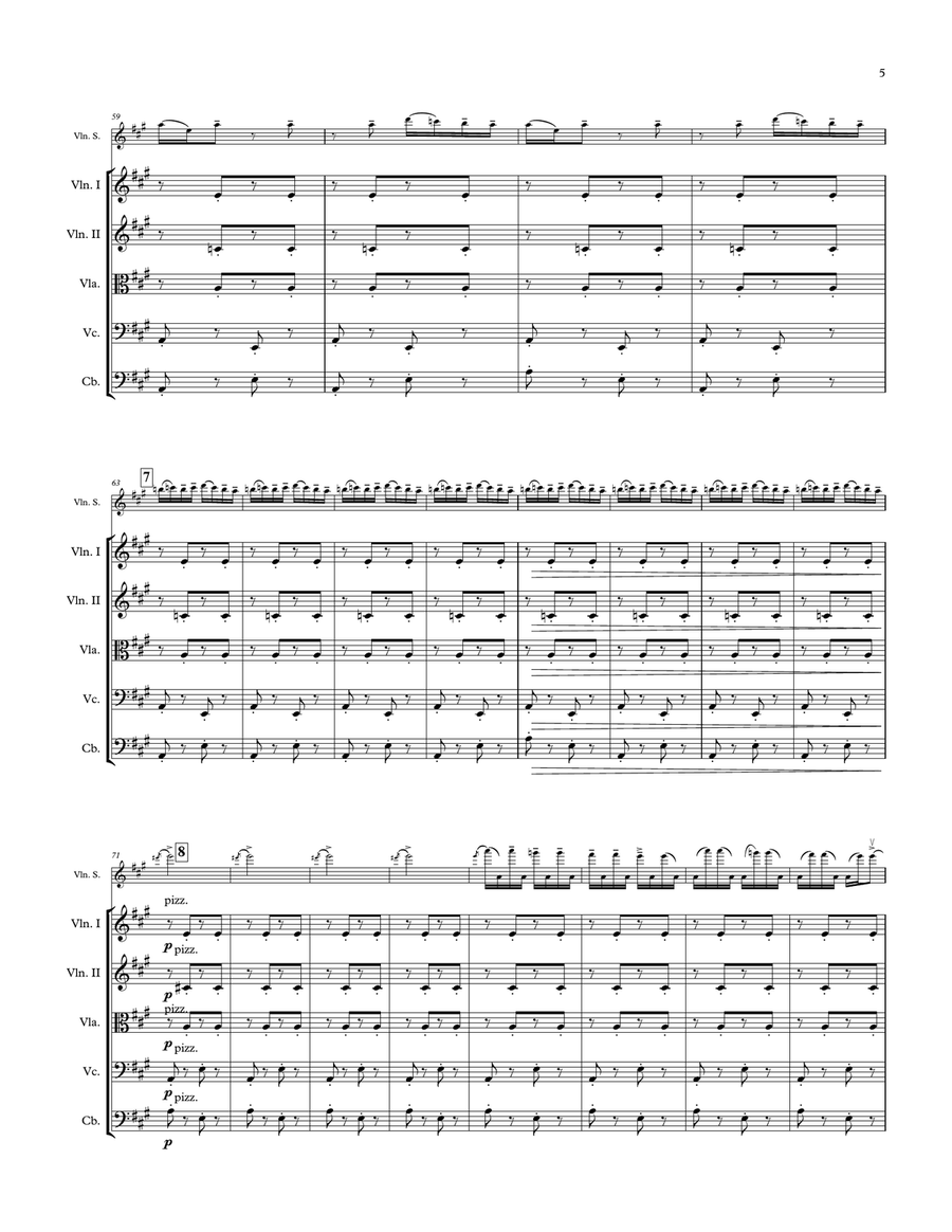CIOCÂRLIA (La Alondra / The Skylark) Violin & String Orchestra. String Orchestra scores gallery preview page 5