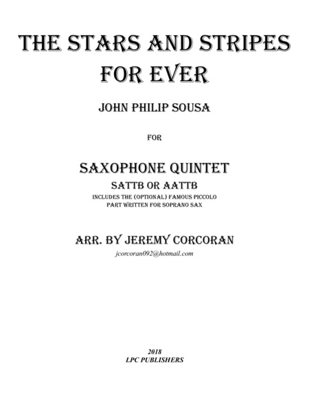 The Stars and Stripes Forever for Saxophone Quintet (SATTB or AATTB) image number null