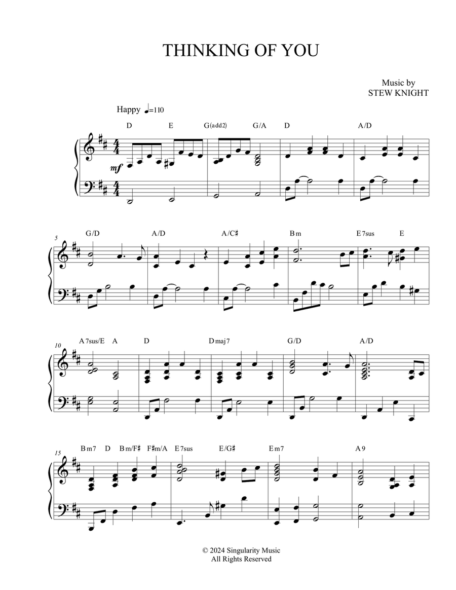 Thinking of You Piano Solo scores gallery preview page 1
