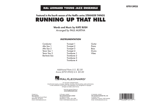 Running Up That Hill (arr. Paul Murtha) - Conductor Score (Full Score)