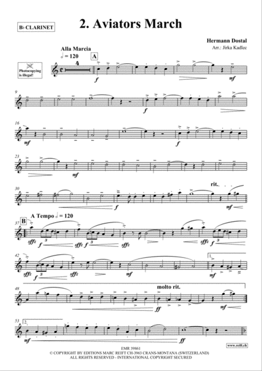 10 Greatest Famous Marches Clarinet Solo scores gallery preview page 3