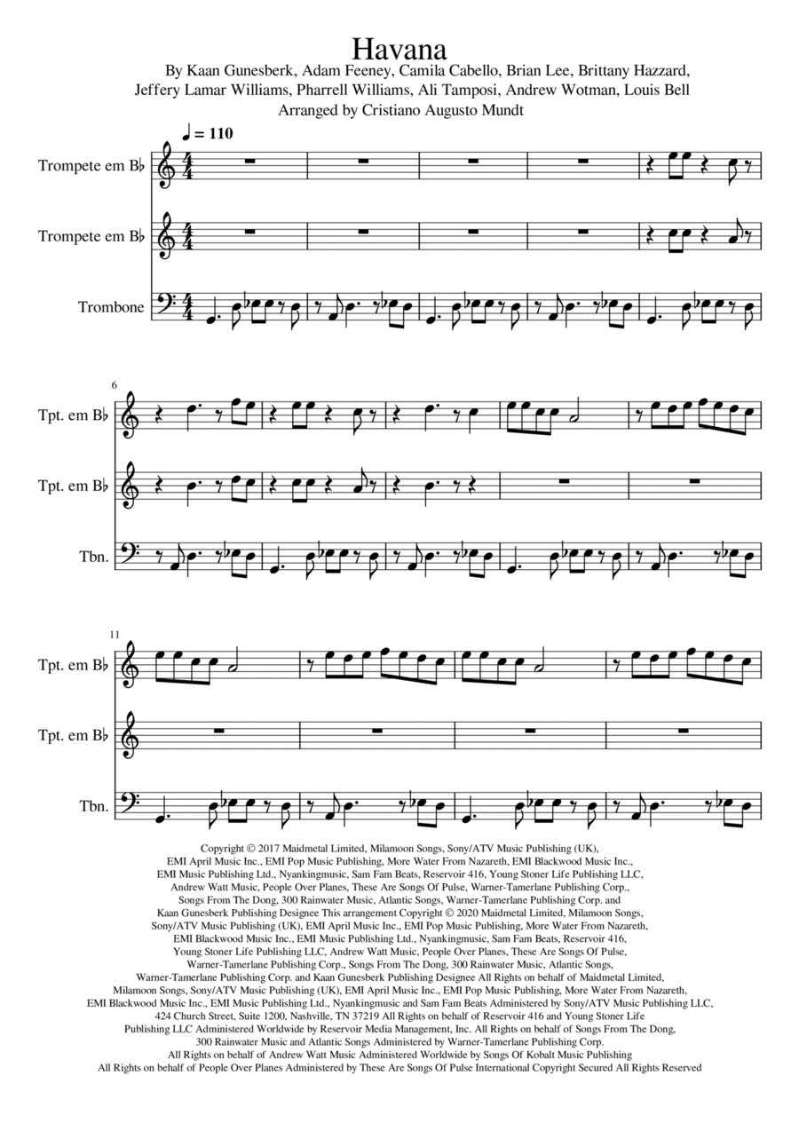 Havana Brass Ensemble scores gallery preview page 1