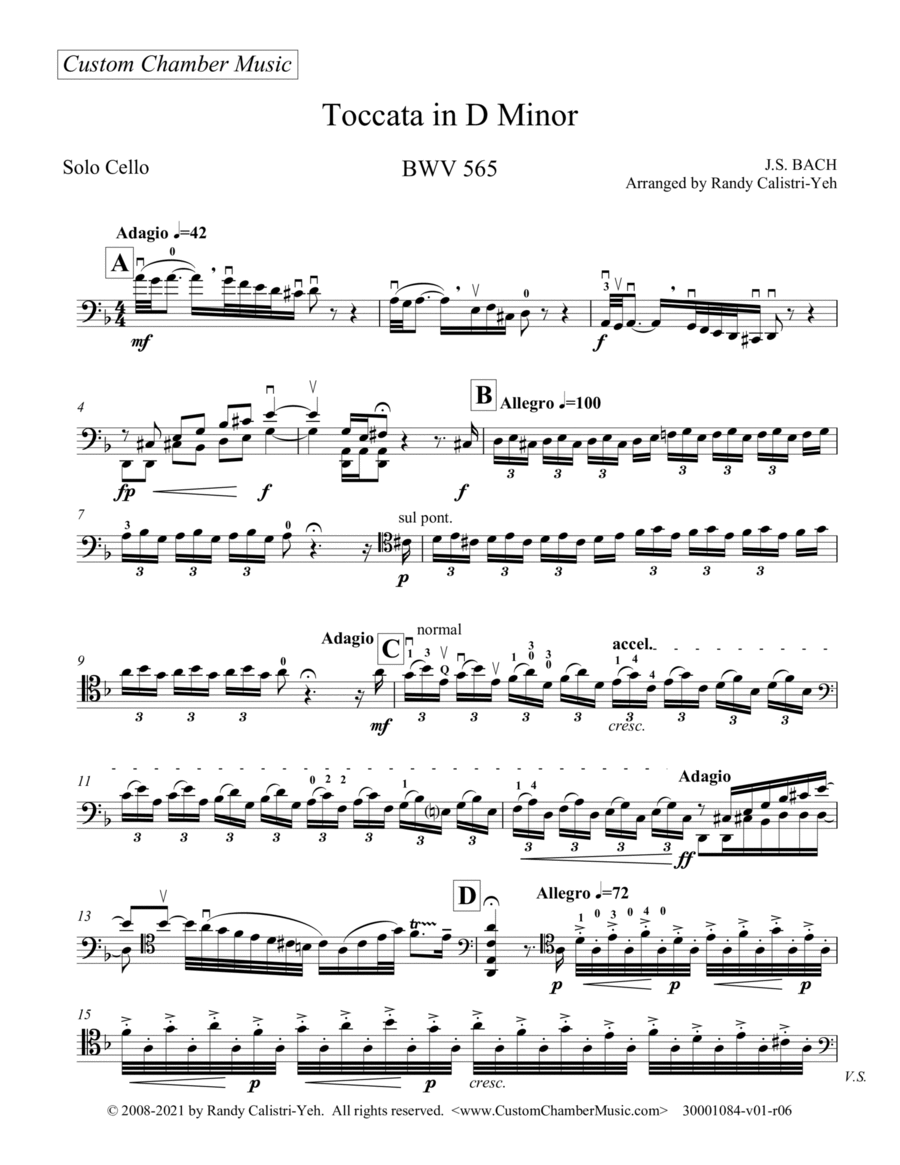 Bach outlet adagio cello