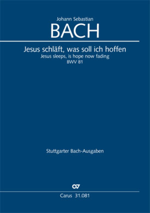 Book cover for Jesus sleeps, is hope now fading (Jesus schlaft, was soll ich hoffen)