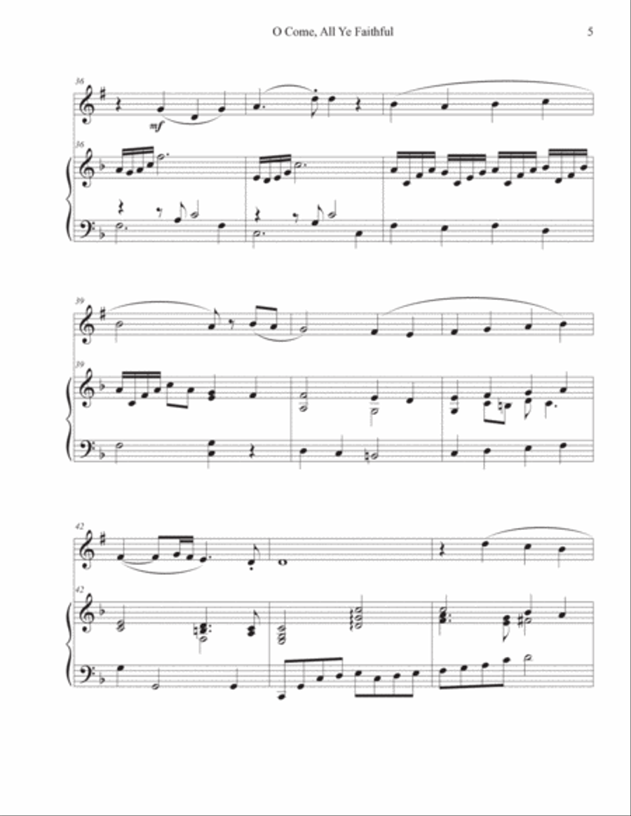 O Come, All Ye Faithful (Trumpet-Piano) Trumpet Solo scores gallery preview page 5