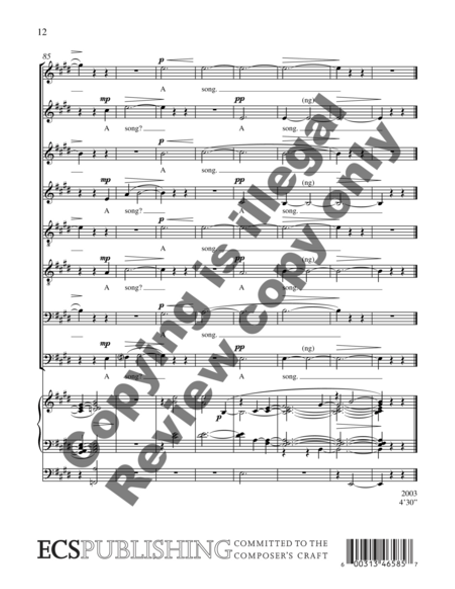 An Echoing Song An Echoing Song 4-Part scores gallery preview page 12