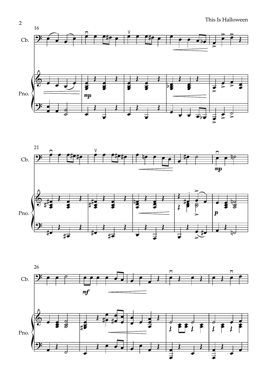 This Is Halloween Double Bass scores gallery preview page 2